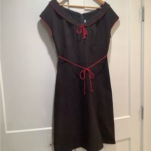 Stop Staring! Black with maroon polk a dot dress